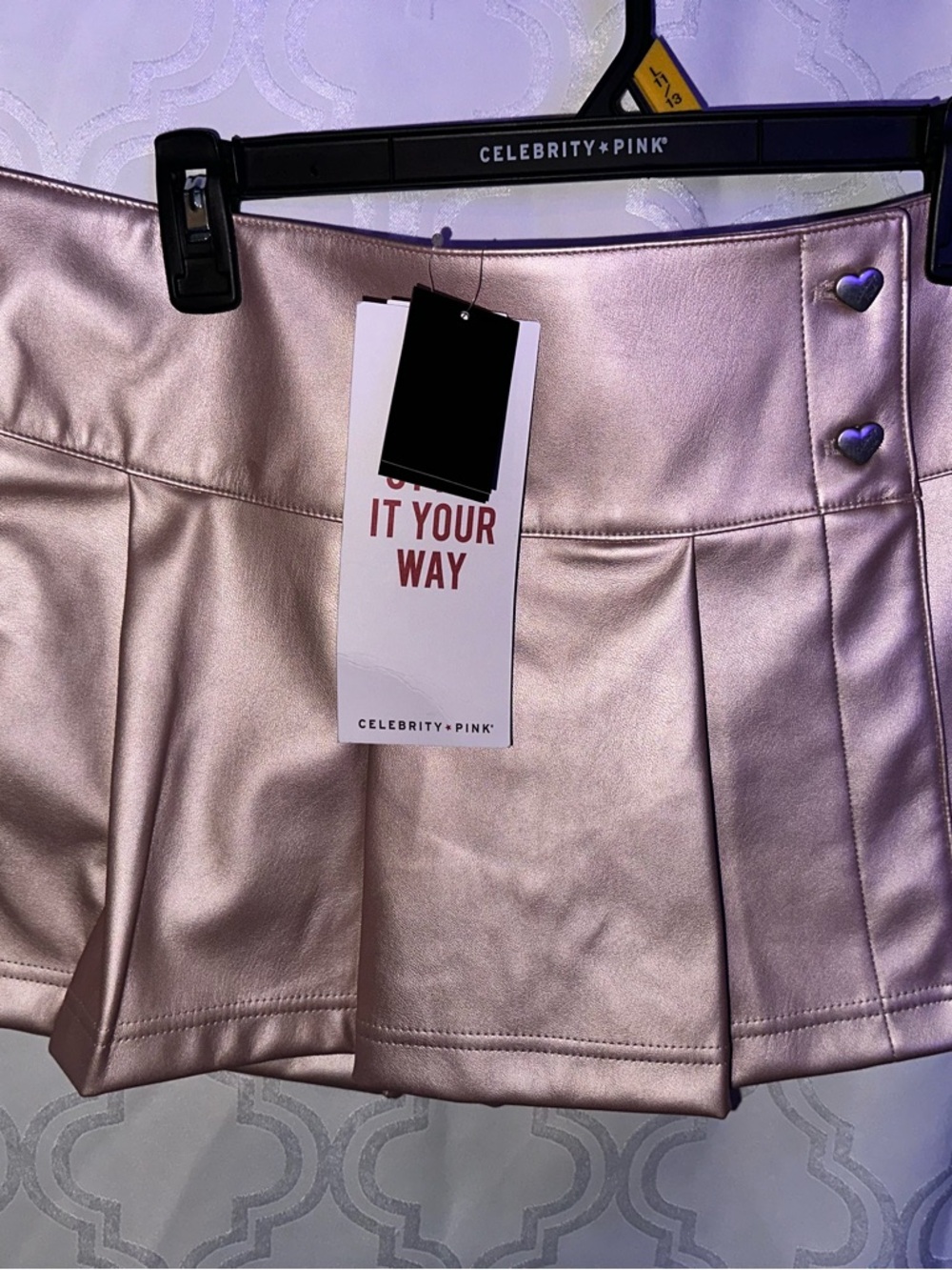 Celebrity Pink Shimmering Rose Pink Skirt